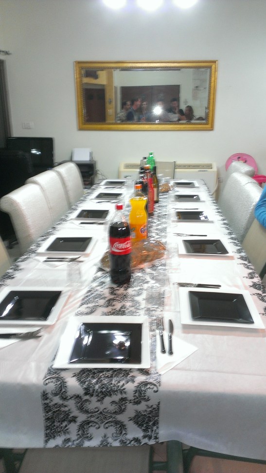 The spread - note the soda bottles down the center