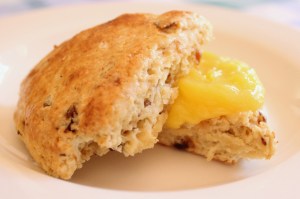 Date Scones with Lemon Curd
