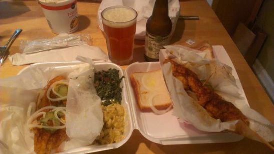 The perfect combo - Fish Sandwich and Chicken on a stick