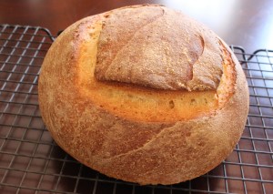 Broa. Portuguese bread, made with cornmeal and slightly sweet. 